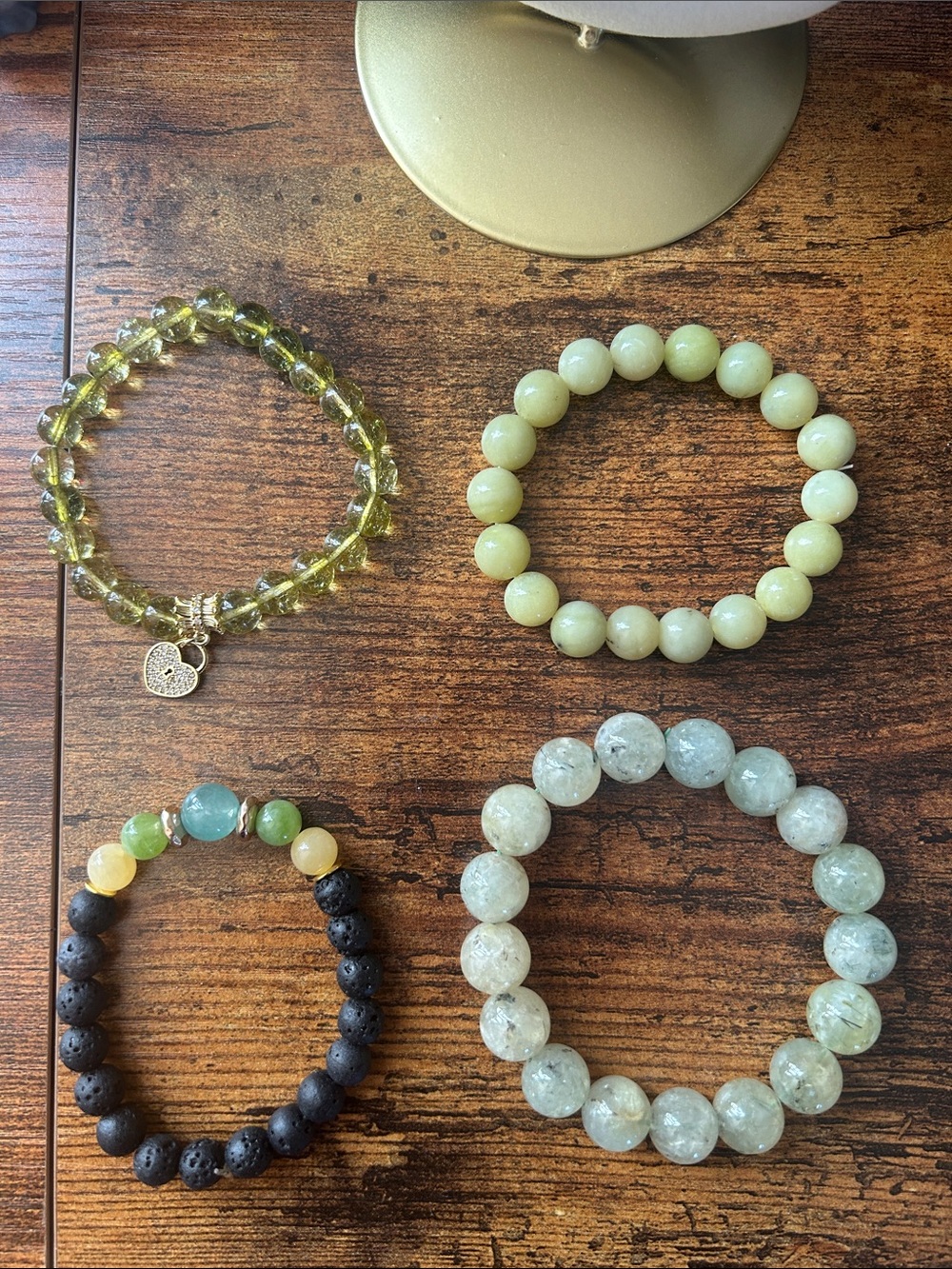Request from @ queenfan95 for lime green + purple beaded bracelets ✨
